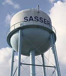 Sasser Georgia Water tower with municipal water supply for the entire town